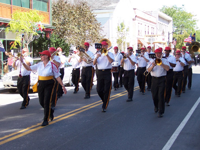 2010 photo gallery - The Red Caps Marching Band during the Firemans Parade