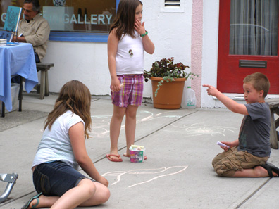 2012 Photo Gallery - During First Friday in June kids were invited to participate in Chatham's monthly first Friday by creating chalk drawings on village sidewalks.