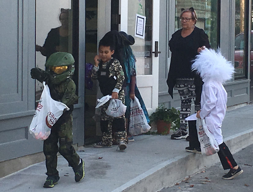 Trick-or-treating on Main Street in Chatham, New York 2017