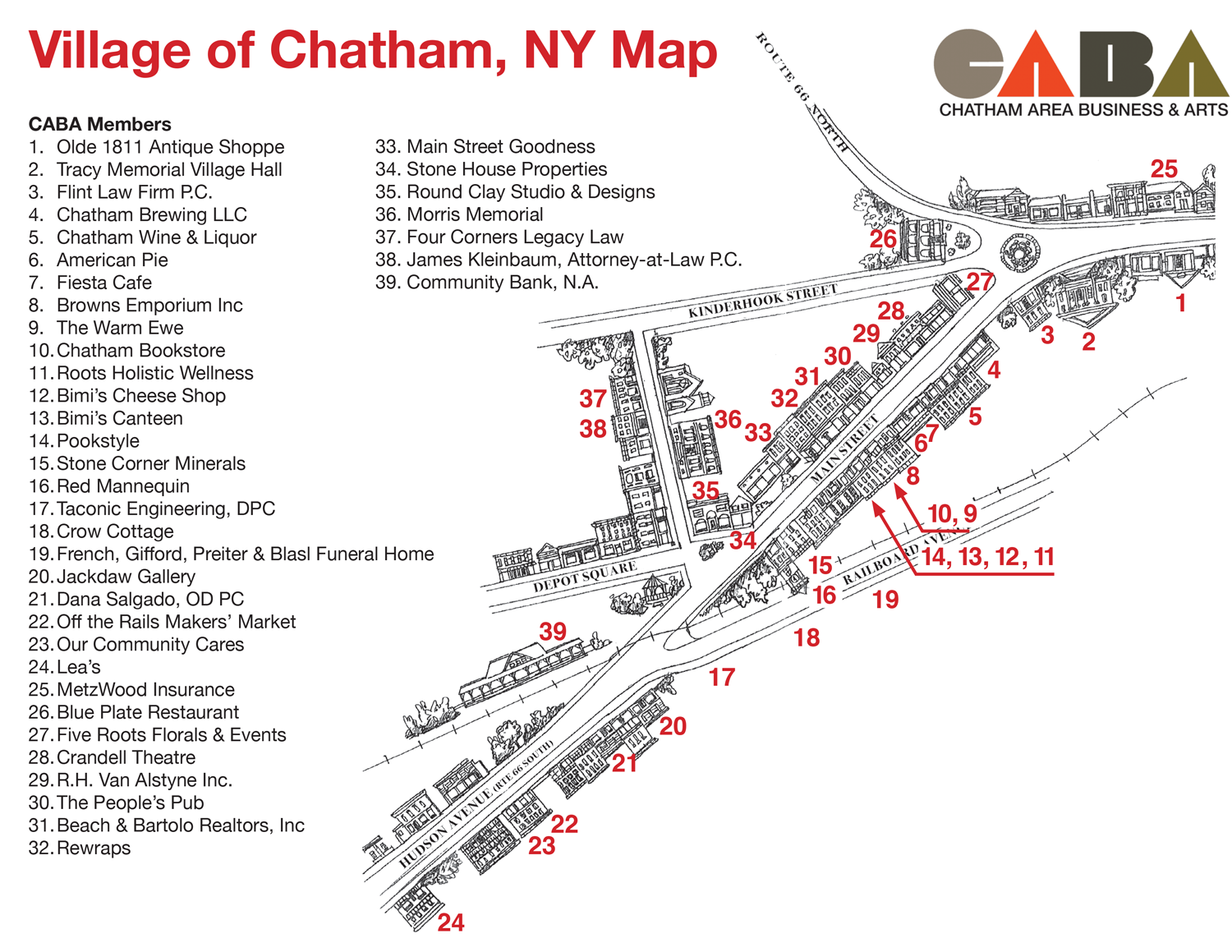 Map of the businesses in Chatham